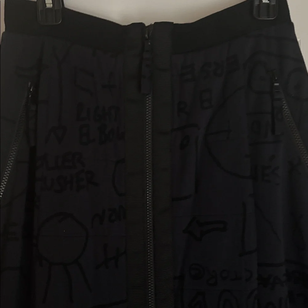 Rundholz Black Label Asymmetrical Tulip Skirt in Dark Gray and Black Print - Picture 5 of 16